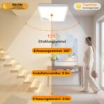 AmzFan LED-Deckenleuchte 22W 2100lm mit Radar-Bewegungsmelder – 3 Farbtemperaturen – Bild 4