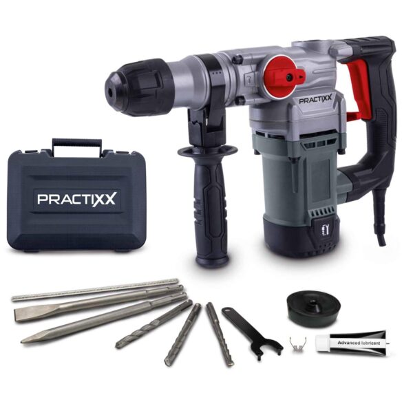 Practixx PX-BH-5 Bohrhammer 1050W mit 5J Schlagkraft – 3in1 Abbruchhammer für Beton & Stein