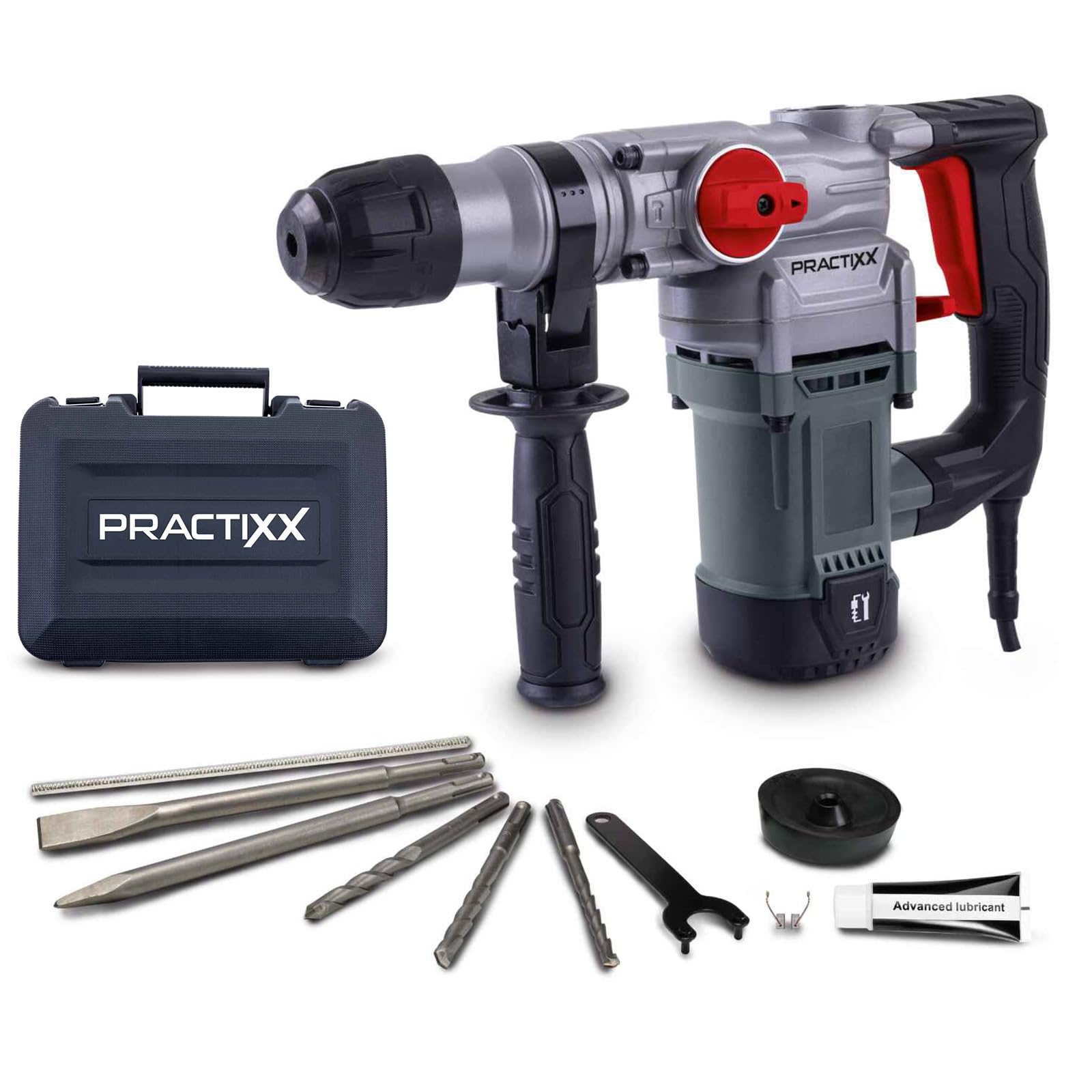 Practixx PX-BH-5 Bohrhammer 1050W mit 5J Schlagkraft – 3in1 Abbruchhammer für Beton & Stein