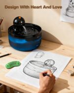GOOIFUN Katzenbrunnen Kabellos 2.6L mit Sensor & Akku – Intelligenter Trinkbrunnen für Katzen – Bild 5