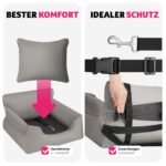 tectake® Hundeautositz Milow – Sicherer Autositz für kleine & grosse Hunde – Bild 5