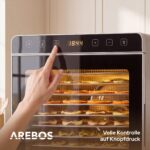 Arebos Dörrautomat 800W mit 12 Edelstahlgittern – 29L Dehydrator für Obst, Gemüse & Fleisch – Bild 6
