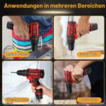 talifoca 12V Akkuschrauber Set – 25 Nm Drehmoment mit 2 Akkus & 25-teiligem Zubehör – Bild 7