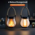 Macchiatto Solar Flammenlaterne 2er Set – IP65 Wasserdicht mit realistischem Flammeneffekt – Bild 3