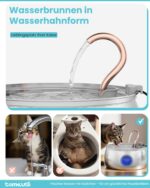 TOMXCUTE Katzenbrunnen 4,0L Edelstahl – Leise Trinkbrunnen mit Schwanenhals & 3 Filtern – Bild 7