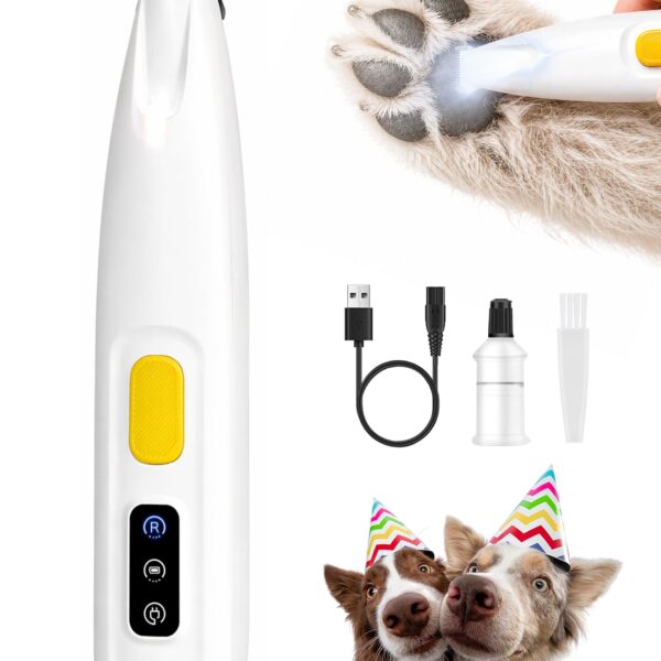 FURBONA Pfotentrimmer mit 18mm Klinge & LED – Leise Hundeschermaschine für präzise Pflege