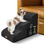 Zvonema Hundetreppe 3 Stufen 60x40x40cm – Wasserdichte Haustierrampe für kleine Hunde & Katzen