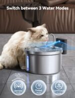 FEELNEEDY Kabelloser Katzenbrunnen 3,5L Edelstahl mit Bewegungsmelder & 4000mAh Akku – Bild 4