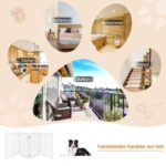 COSTWAY Absperrgitter 89cm – 4-teiliges Hundegehege aus Holz, klappbar & flexibel – Bild 8