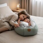 Babynest 90 x 50 cm mit Tragegriff – Weiches Kuschelnest für Neugeborene Sternchen Grau-Weiss – Bild 2