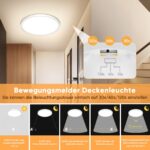 NIBSHOOM LED Deckenleuchte 30cm mit Radar-Bewegungsmelder IP44 – 24W Smartlight für Innen – Bild 2