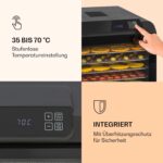Klarstein Arizona Jerky Dörrautomat – 500W Dehydrator mit 6 Gittern & 35-70°C für Obst, Fleisch & Gemüse – Bild 4