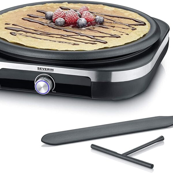 SEVERIN Crêpes Maker mit 38 cm XXL-Platte – Professionelles Crêpeseisen für Zuhause