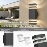 YOVGQOLV Up-Down Außenwandleuchte IP54 – Anthrazit Wandlampe mit 2×5W GU10 LED – Bild 4