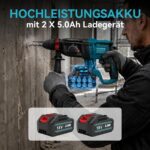 Akku Bohrhammer SDS Plus 18V mit 2x5.0Ah – 3-in-1 Funktionen für Beton bis 26mm – Bild 6