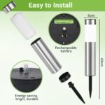 Heinstian 4er Set Solarleuchten Edelstahl – Warmweiss LED Gartenbeleuchtung IP45 wasserdicht – Bild 5