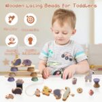Smartwo Montessori Fädelspiel aus Holz – Motorikspielzeug für Kinder ab 3 Jahren – Bild 4
