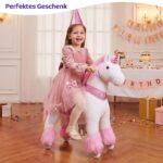 PonyCycle® Modell U Einhorn Rosa – Reit-Spielzeug für Kinder 4–7 Jahre mit Bremse – Bild 2