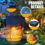 Solarlaterne Rattan 15×15×22 cm – Bohemian Außenleuchte mit Dämmerungssensor – Bild 2