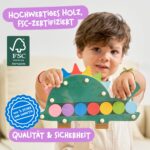 Nene Toys Hungriger Dino – Montessori Holzspielzeug mit Farb-Sortierspiel für Kleinkinder ab 2 Jahren – Bild 7
