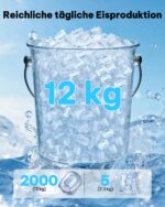 Silonn Eiswürfelmaschine – 12 kg/24H, 2 Eisgrößen, Selbstreinigung für Zuhause & Unterwegs – Bild 5