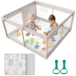 Cafolatt Baby-Laufgitter 120x120 cm – Sicherer Spielbereich mit Netzmatratze
