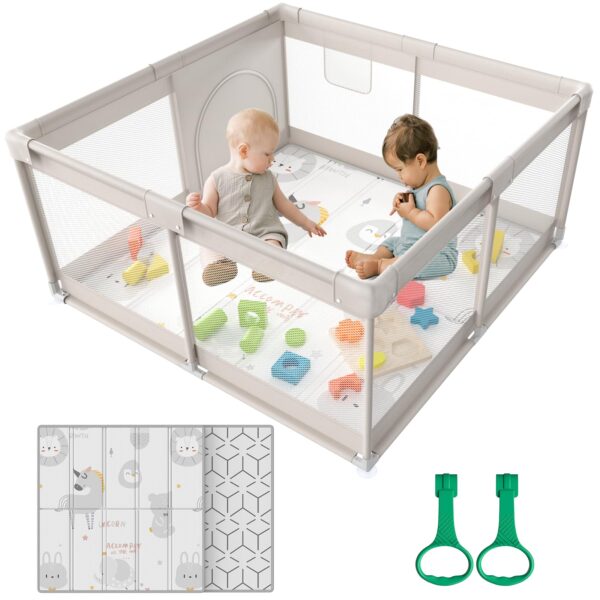 Cafolatt Baby-Laufgitter 120x120 cm – Sicherer Spielbereich mit Netzmatratze