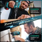 FAHEFANA Akkuschrauber 20V mit 2x 4Ah Akku – 42 NM Bohrmaschine für DIY & Handwerk – Bild 5