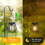 Dehobo 2er Set Solarleuchten Hängend & Stehend – IP65 Metall Laternen Warmweiss für Garten – Bild 2