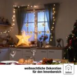 hellum LED Lichtervorhang mit 42 Sternen warmweiss – Festliche Fensterbeleuchtung innen – Bild 3