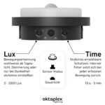 Oktaplex Plato LED-Aussenleuchte mit Bewegungsmelder – 1010lm warmweiss IP65 – Bild 3