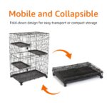 Amazon Basics Katzenkäfig 3-Ebenen 91x57x129 cm – Stabiler Katzenhaus mit Rollen – Bild 6