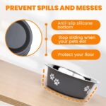 PETTOM Edelstahl Hundenapf 2er-Set 1560 ml – Rutschfest für mittelgrosse Hunde – Bild 3