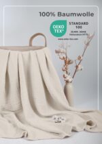 LAYNENBURG Premium Musselin Babydecke 120x120cm – 4-lagig, 100% Baumwolle, Öko-TEX – Bild 4