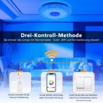 TOPPLEE LED-Deckenleuchte mit RGB-Farbwechsel & Musiksynchronisation – Dimmbar für Wohn- & Kinderzimmer – Bild 2