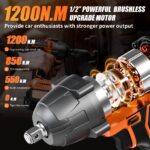 Protmex 21-V Akku-Schlagschrauber 1200 Nm – Profi-Schlagmotor mit 2x4,0Ah Akkus – Bild 2