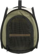 TRIXIE Transporttasche 27×32×27 cm – Beige/Olivgrün mit Holzsitzstange & Seitentasche – Bild 4