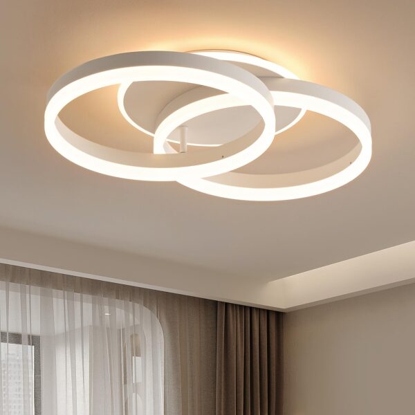 Amdelne LED Deckenlampe 50cm 2-Ringe – Dimmbar mit Fernbedienung für Wohnzimmer & Schlafzimmer