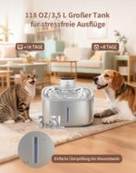 AIAUON Katzenbrunnen kabellos 3,5L Edelstahl – 45 Tage Akku mit Bewegungsmelder – Bild 8