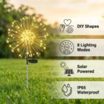 Joysing Solar Gartenleuchte Pusteblume mit 120 LED – 8 Modi Gartenstecker 2er Set – Bild 5