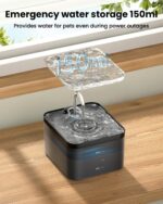 PawPoll Katzenbrunnen 2,2L – Wasserhahn-Design mit LED & Aktivkohlefilter – Bild 8