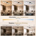 Aozhate LED Deckenleuchte 106cm 5-Ring Schwarz – Dimmbar mit App & Fernbedienung – Bild 3