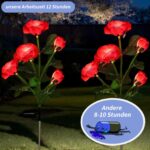 Hqynss 2er Set Solar Rosenleuchten – IP65 Solarlampen für Garten & Terrasse in Rot – Bild 2