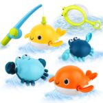 twoonto Magnetisches Angelspiel Badespielzeug – 6-teiliges Aufziehbares Schwimmset für Kleinkinder
