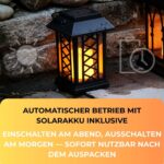 Festive Lights 17,5cm Solar Laterne mit flackernder LED-Flamme – Gartenbeleuchtung IP44 – Bild 7