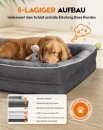 Upvilla Orthopädisches Hundebett XL – Waschbares Hundesofa mit Eierförmigem Wellenschaum – Bild 5