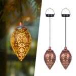 Görvitor 2er-Set Solarlaterne Hängend – IP65 Metalllaterne für Garten & Balkon