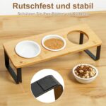 GUUSII HOME Erhöhter Katzennapf 3er Set – Ergonomische Futterstation aus Bambus & Keramik – Bild 6