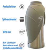 Maili Deluxe Hundetrinkflasche 800ml – Isolierte Edelstahl Wasserflasche für unterwegs – Bild 8