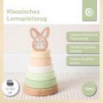 Bieco Hase Fine Stapelturm – FSC® Holz Motorikspielzeug für Babys ab 1 Jahr – Bild 2